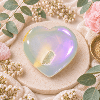 Druzy Aura Agate Heart