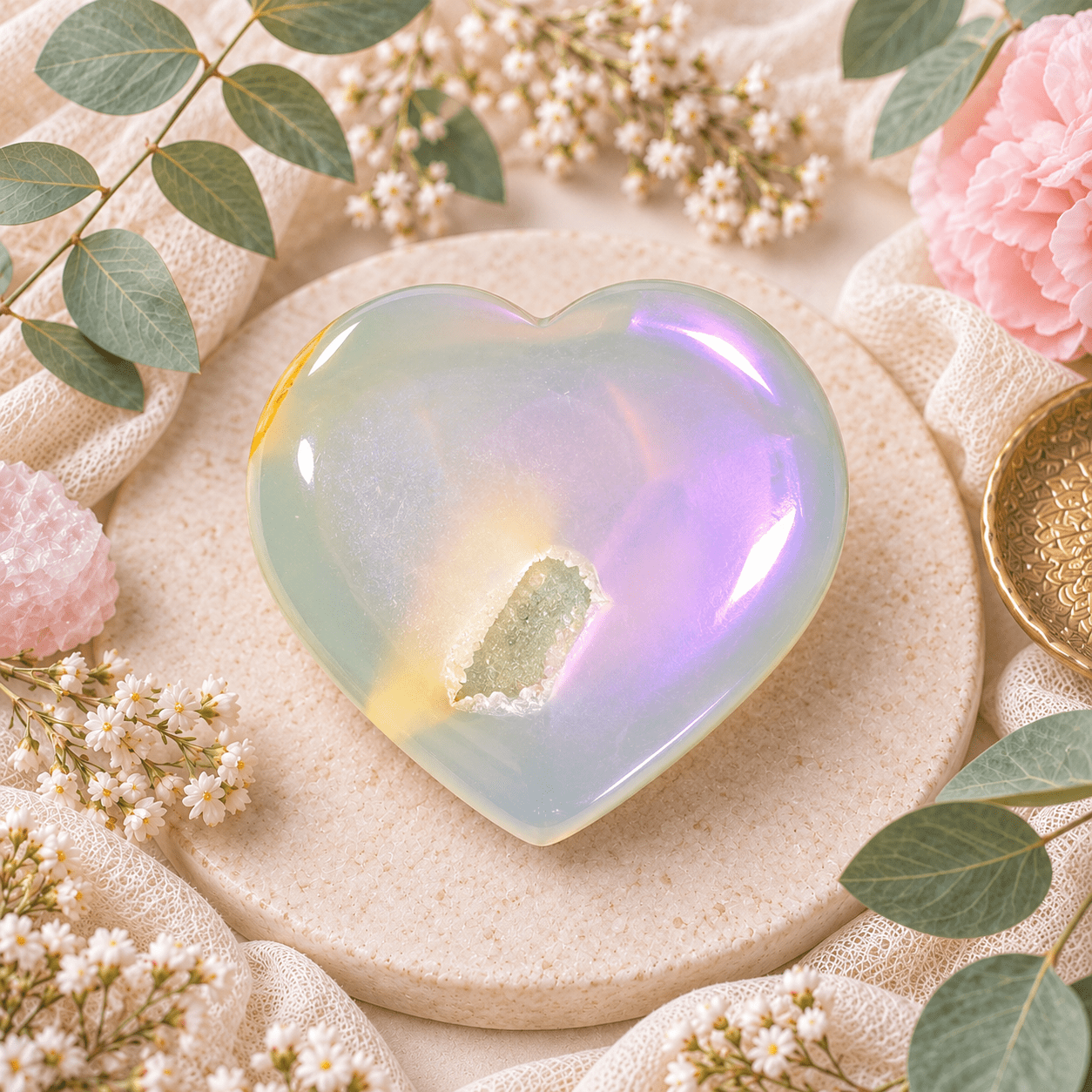 Druzy Aura Agate Heart