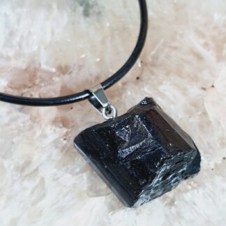 Rough Black Tourmaline Necklace Crystals Smudge SA Crystals