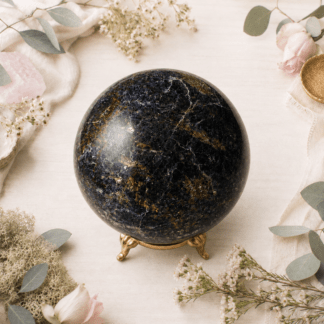 RARE Black Iolite Sphere | Psychic Abilities, Protection, Transformation ~ D