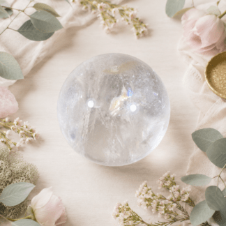 Clear Quartz Sphere, with rainbows