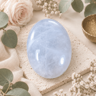Lunar Rose Quartz Pebble ~ 4cm (Love, Lunar Energy, Intuition)